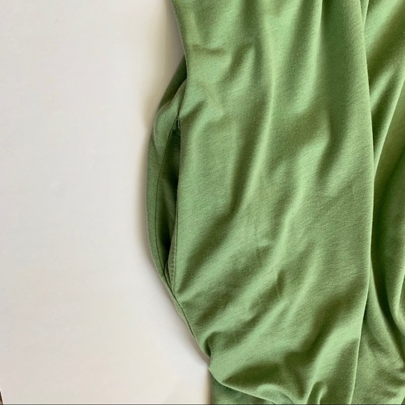 olive green tank dress with pockets - Picture 3 of 3